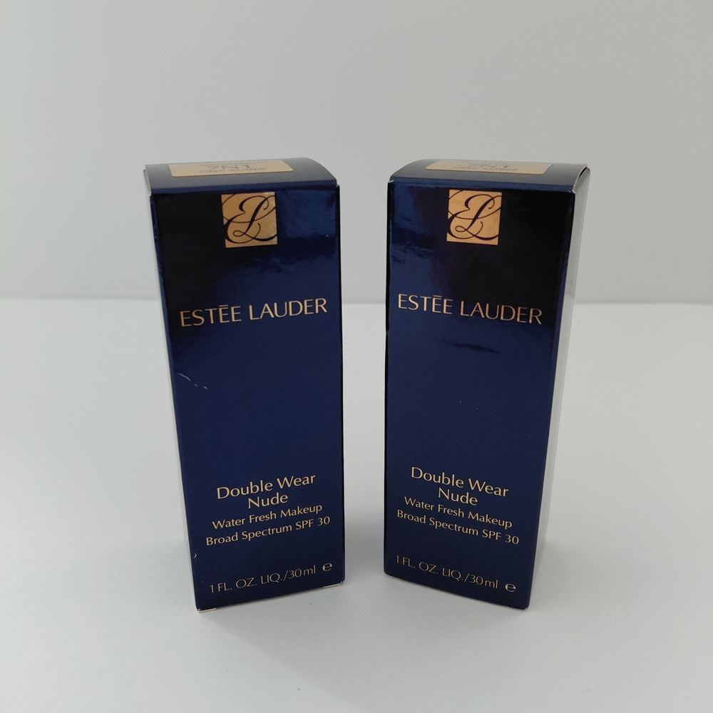 (2) Estee Lauder Double Wear Nude Foundation Color: 7N1 Deep Amber